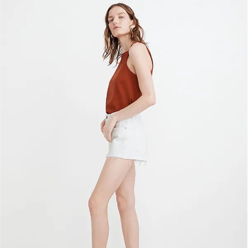 Madewell Relaxed Denim Shorts in Tile White